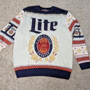 2024 Miller Lite Christmas Holiday Ugly Sweater Mens Size XL